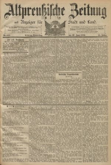 Altpreussische Zeitung, Nr. 147 Donnerstag 27 Juni 1889, 41. Jahrgang