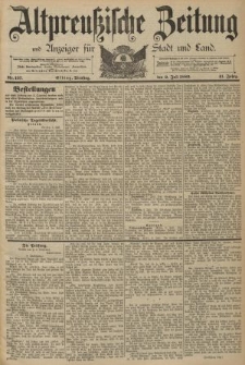 Altpreussische Zeitung, Nr. 157 Dienstag 9 Juli 1889, 41. Jahrgang