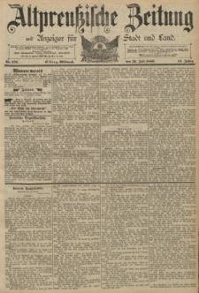 Altpreussische Zeitung, Nr. 175 Dienstag 30 Juli 1889, 41. Jahrgang