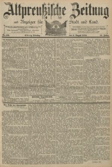 Altpreussische Zeitung, Nr. 181 Dienstag 6 August 1889, 41. Jahrgang