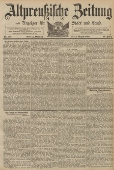 Altpreussische Zeitung, Nr. 188 Mittwoch 14 August 1889, 41. Jahrgang