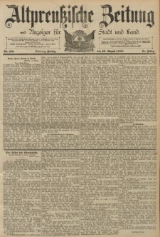Altpreussische Zeitung, Nr. 190 Freitag 16 August 1889, 41. Jahrgang