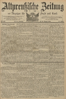Altpreussische Zeitung, Nr. 192 Sonntag 18 August 1889, 41. Jahrgang