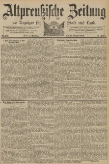 Altpreussische Zeitung, Nr. 193 Dienstag 20 August 1889, 41. Jahrgang