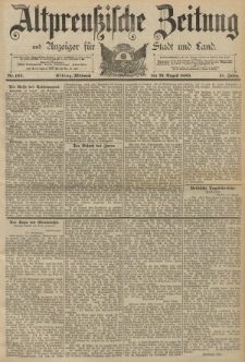 Altpreussische Zeitung, Nr. 194 Mittwoch 21 August 1889, 41. Jahrgang