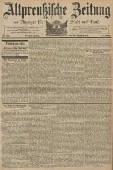 Altpreussische Zeitung, Nr. 196 Freitag 23 August 1889, 41. Jahrgang