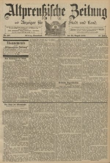 Altpreussische Zeitung, Nr. 197 Sonnabend 24 August 1889, 41. Jahrgang