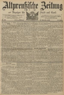 Altpreussische Zeitung, Nr. 212 Mittwoch 11 September 1889, 41. Jahrgang