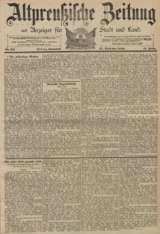 Altpreussische Zeitung, Nr. 215 Sonnabend 14 September 1889, 41. Jahrgang