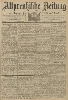 Altpreussische Zeitung, Nr. 216 Sonntag 15 September 1889, 41. Jahrgang