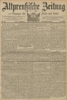 Altpreussische Zeitung, Nr. 218 Mittwoch 18 September 1889, 41. Jahrgang