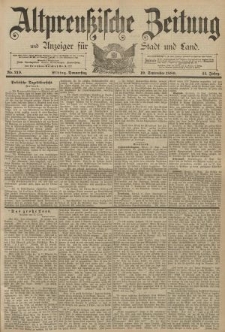 Altpreussische Zeitung, Nr. 219 Donnerstag 19 September 1889, 41. Jahrgang