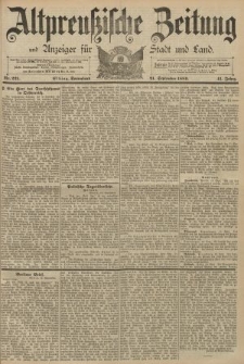 Altpreussische Zeitung, Nr. 221 Sonnabend 21 September 1889, 41. Jahrgang