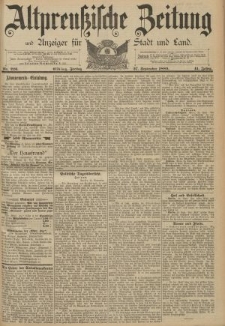 Altpreussische Zeitung, Nr. 226 Freitag 27 September 1889, 41. Jahrgang