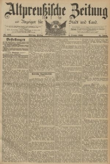 Altpreussische Zeitung, Nr. 231 Donnerstag 03 Oktober 1889, 41. Jahrgang