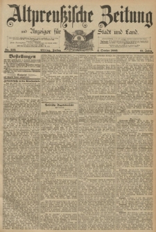 Altpreussische Zeitung, Nr. 232 Freitag 4 Oktober 1889, 41. Jahrgang