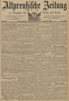 Altpreussische Zeitung, Nr. 238 Freitag 11 Oktober 1889, 41. Jahrgang