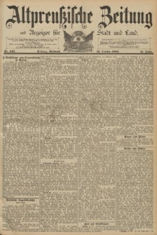 Altpreussische Zeitung, Nr. 242 Mittwoch 16 Oktober 1889, 41. Jahrgang