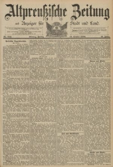 Altpreussische Zeitung, Nr. 244 Freitag 18 Oktober 1889, 41. Jahrgang
