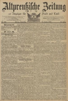 Altpreussische Zeitung, Nr. 249 Donnerstag 24 Oktober 1889, 41. Jahrgang