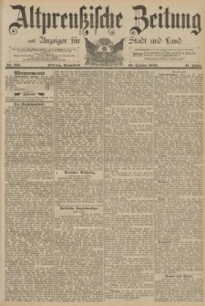 Altpreussische Zeitung, Nr. 251 Sonnabend 26 Oktober 1889, 41. Jahrgang
