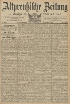Altpreussische Zeitung, Nr. 253 Dienstag 29 Oktober 1889, 41. Jahrgang