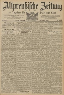 Altpreussische Zeitung, Nr. 255 Donnerstag 31 Oktober 1889, 41. Jahrgang