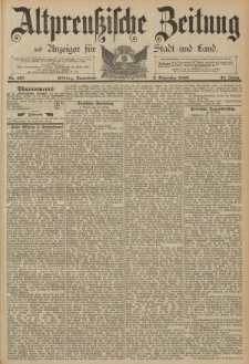 Altpreussische Zeitung, Nr. 257 Sonnabend 2 November 1889, 41. Jahrgang
