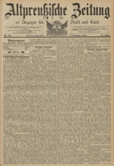 Altpreussische Zeitung, Nr. 257 Sonnabend 2 November 1889, 41. Jahrgang