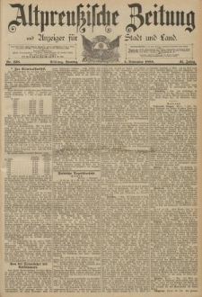 Altpreussische Zeitung, Nr. 258 Sonntag 3 November 1889, 41. Jahrgang