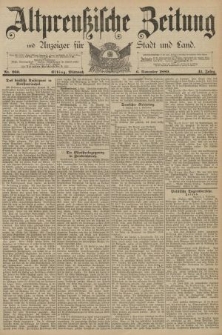 Altpreussische Zeitung, Nr. 260 Mittwoch 6 November 1889, 41. Jahrgang