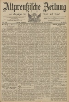 Altpreussische Zeitung, Nr. 263 Sonnabend 9 November 1889, 41. Jahrgang