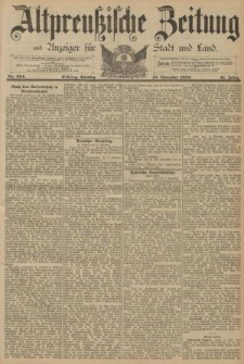Altpreussische Zeitung, Nr. 264 Sonntag 10 November 1889, 41. Jahrgang