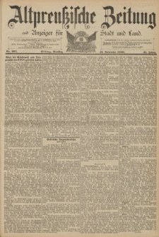 Altpreussische Zeitung, Nr. 265 Dienstag 12 November 1889, 41. Jahrgang