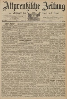 Altpreussische Zeitung, Nr. 266 Mittwoch 13 November 1889, 41. Jahrgang