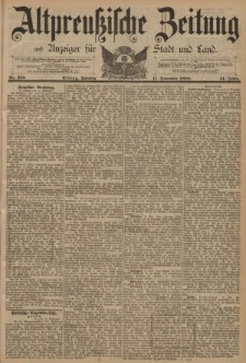 Altpreussische Zeitung, Nr. 270 Sonntag 17 November 1889, 41. Jahrgang