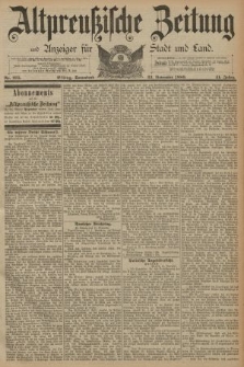 Altpreussische Zeitung, Nr. 275 Sonnabend 23 November 1889, 41. Jahrgang