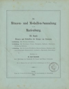 Die Münzen - und Medaillen-Sammlung in der Marienburg. Band 3