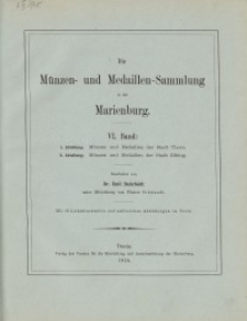 Die Münzen- und Medaillen-Sammlung in der Marienburg, Band 6