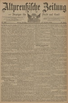 Altpreussische Zeitung, Nr. 289 Dienstag 10 Dezember 1889, 41. Jahrgang