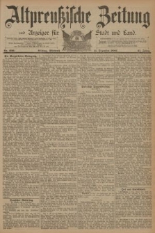 Altpreussische Zeitung, Nr. 290 Mittwoch 11 Dezember 1889, 41. Jahrgang