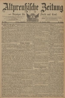 Altpreussische Zeitung, Nr. 293 Sonnabend 14 Dezember 1889, 41. Jahrgang