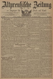 Altpreussische Zeitung, Nr. 295 Dienstag 17 Dezember 1889, 41. Jahrgang