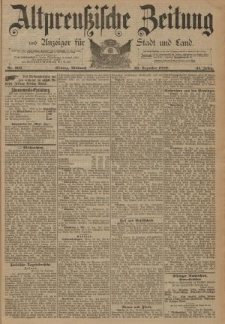 Altpreussische Zeitung, Nr. 302 Mittwoch 25 Dezember 1889, 41. Jahrgang