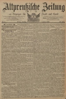 Altpreussische Zeitung, Nr. 5 Dienstag 7 Januar 1890, 42. Jahrgang