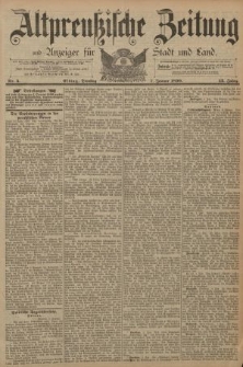 Altpreussische Zeitung, Nr. 5 Dienstag 7 Januar 1890, 42. Jahrgang