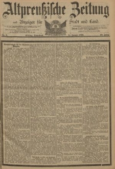 Altpreussische Zeitung, Nr. 9 Sonnabend 11 Januar 1890, 42. Jahrgang