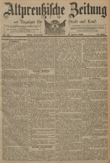 Altpreussische Zeitung, Nr. 13 Donnerstag 16 Januar 1890, 42. Jahrgang