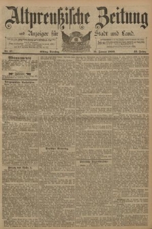 Altpreussische Zeitung, Nr. 17 Dienstag 21 Januar 1890, 42. Jahrgang