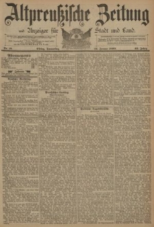 Altpreussische Zeitung, Nr. 19 Donnerstag 23 Januar 1890, 42. Jahrgang